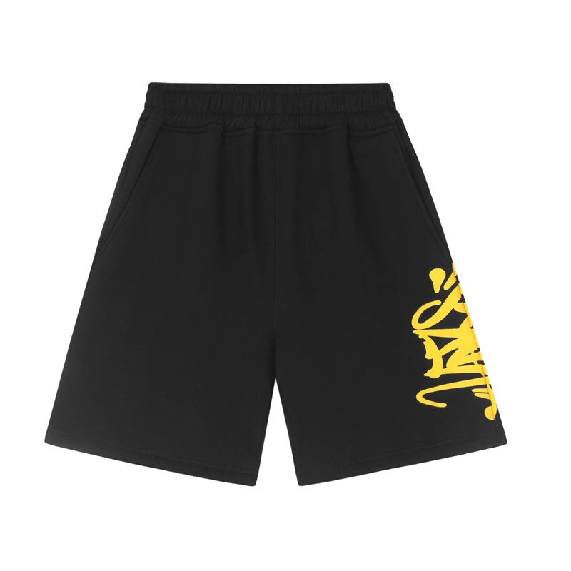 Velvet black and yellow shorts